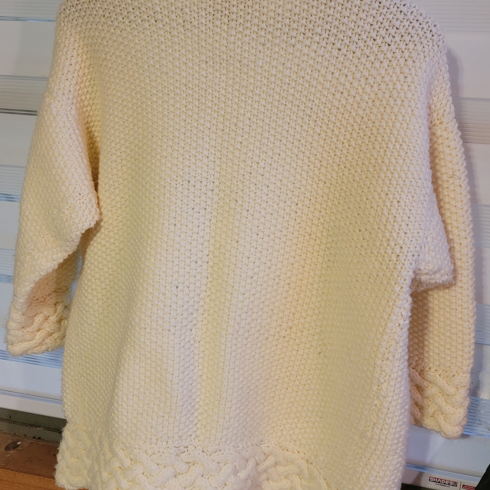Mary Maxim Women's Cream Cable Knit Cardigan - Picture 3 of 9